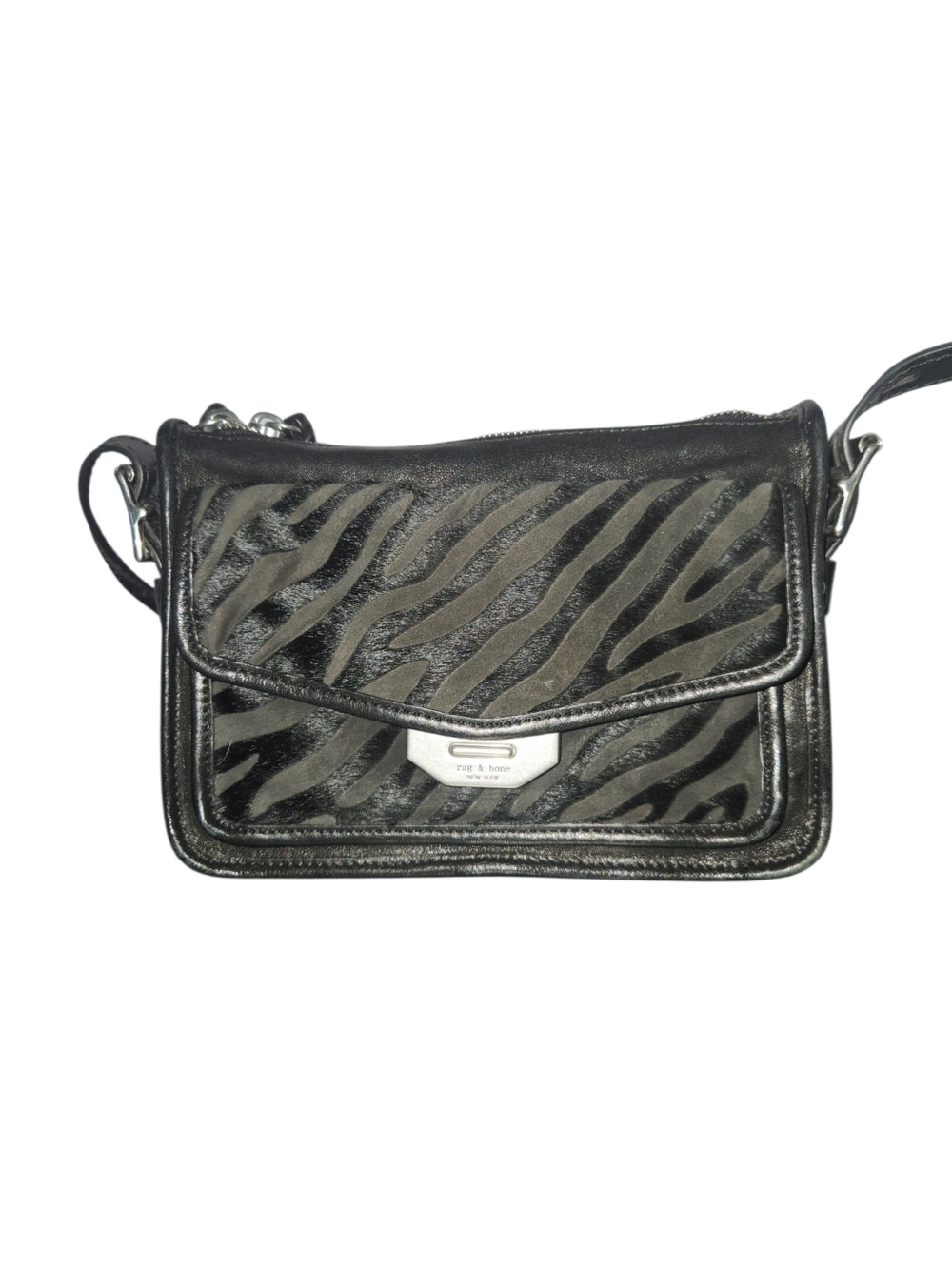 Rag & Bone Zebra‑Print Leather Crossbody Bag